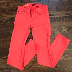 Jcrew neon coral jeans